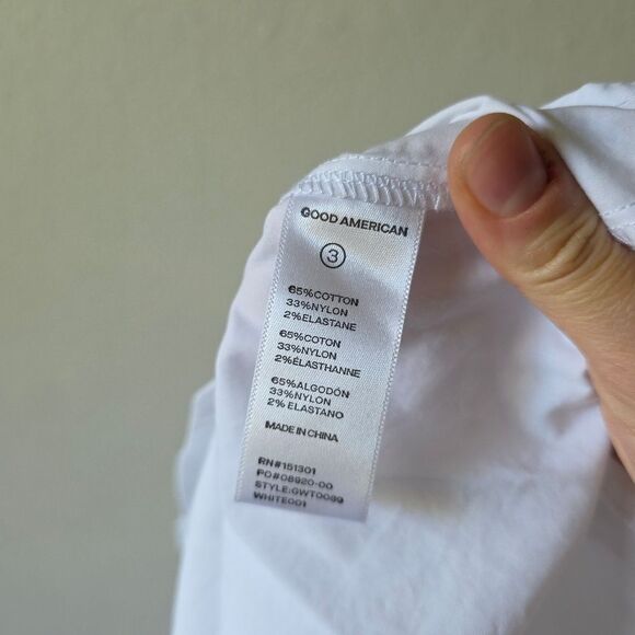 Good American The Good Shirt White Long Sleeve Button Down Shirt Size 3 - Picture 5 of 6